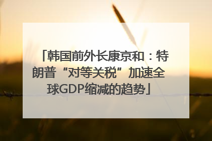 韩国前外长康京和：特朗普“对等关税”加速全球GDP缩减的趋势