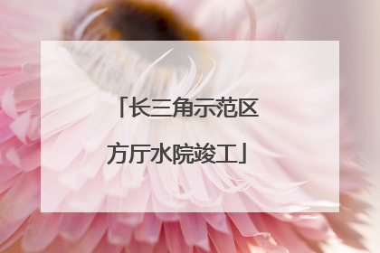 长三角示范区方厅水院竣工