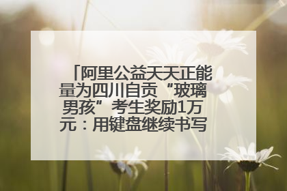 阿里公益天天正能量为四川自贡“玻璃男孩”考生奖励1万元：用键盘继续书写不设限的人生