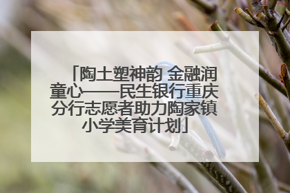 陶土塑神韵 金融润童心——民生银行重庆分行志愿者助力陶家镇小学美育计划