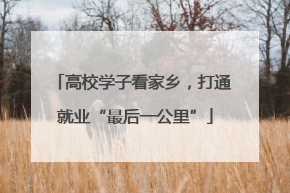 高校学子看家乡，打通就业“最后一公里”