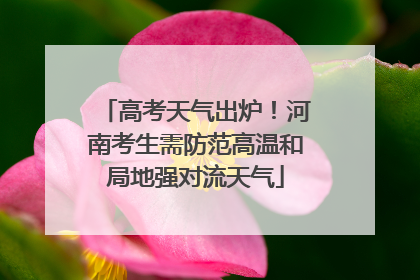 高考天气出炉！河南考生需防范高温和局地强对流天气