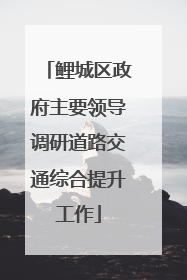 鲤城区政府主要领导调研道路交通综合提升工作