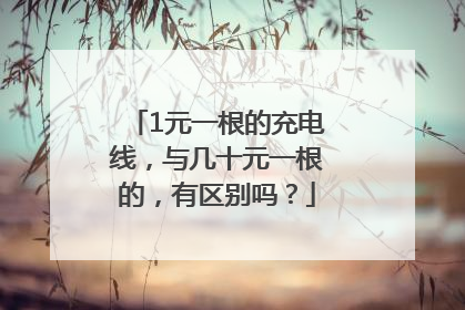 1元一根的充电线，与几十元一根的，有区别吗？
