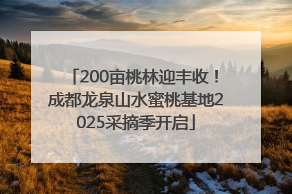 200亩桃林迎丰收！成都龙泉山水蜜桃基地2025采摘季开启