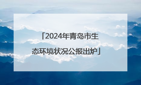 2024年青岛市生态环境状况公报出炉