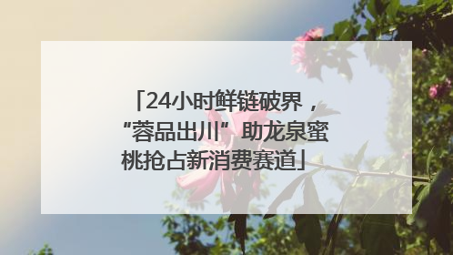 24小时鲜链破界，“蓉品出川”助龙泉蜜桃抢占新消费赛道