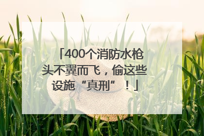 400个消防水枪头不翼而飞，偷这些设施“真刑”！