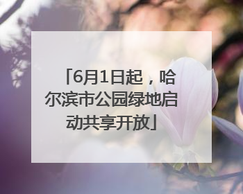 6月1日起，哈尔滨市公园绿地启动共享开放